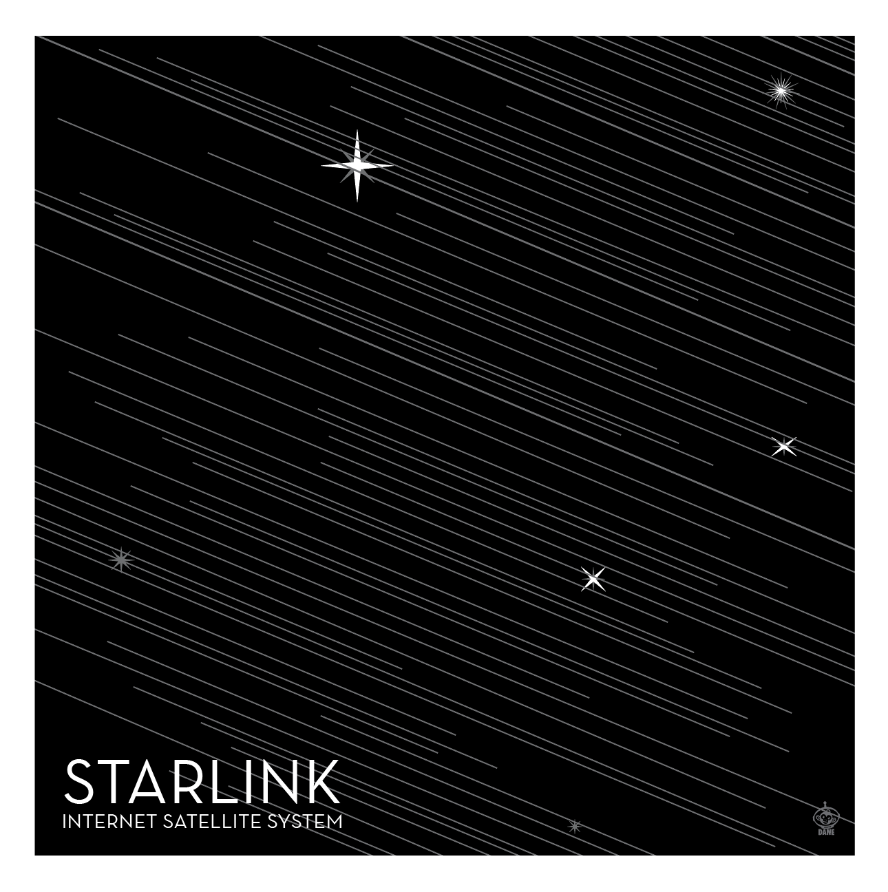 Starlink Satellite - 10x10 Giclee Print