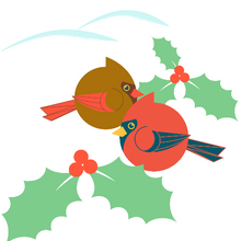Load image into Gallery viewer, BORBs Winter Cardinals 24"x36" Wrapping Paper