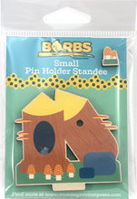 Load image into Gallery viewer, BORBs Wooden Pin Holder Small Standee - Beaver Stump