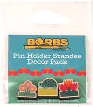 Load image into Gallery viewer, BORBs Wooden Pin Holder Standee Decor Pack 2 (Peonies, Turtle, Tulips)