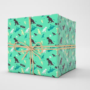 NOM NOM NOM Dinosaur 24"x36" Wrapping Paper
