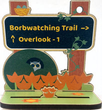 Load image into Gallery viewer, BORBs Wooden Pin Holder Small Standee - Borbwatching Trail