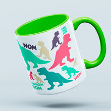 Load image into Gallery viewer, Dino &quot;NOM&quot; Pattern Coffee or Tea Mug
