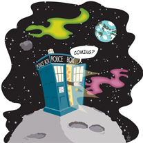 Load image into Gallery viewer, Coming? Blue Box 8x8 Poster Print