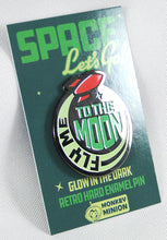 Load image into Gallery viewer, Fly Me To The Moon Glow in the Dark Enamel Pin
