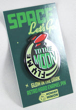 Load image into Gallery viewer, Fly Me To The Moon Glow in the Dark Enamel Pin