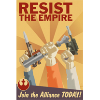 Load image into Gallery viewer, Resist The Empire Rebel Aliance Propaganda - 12x18 Print