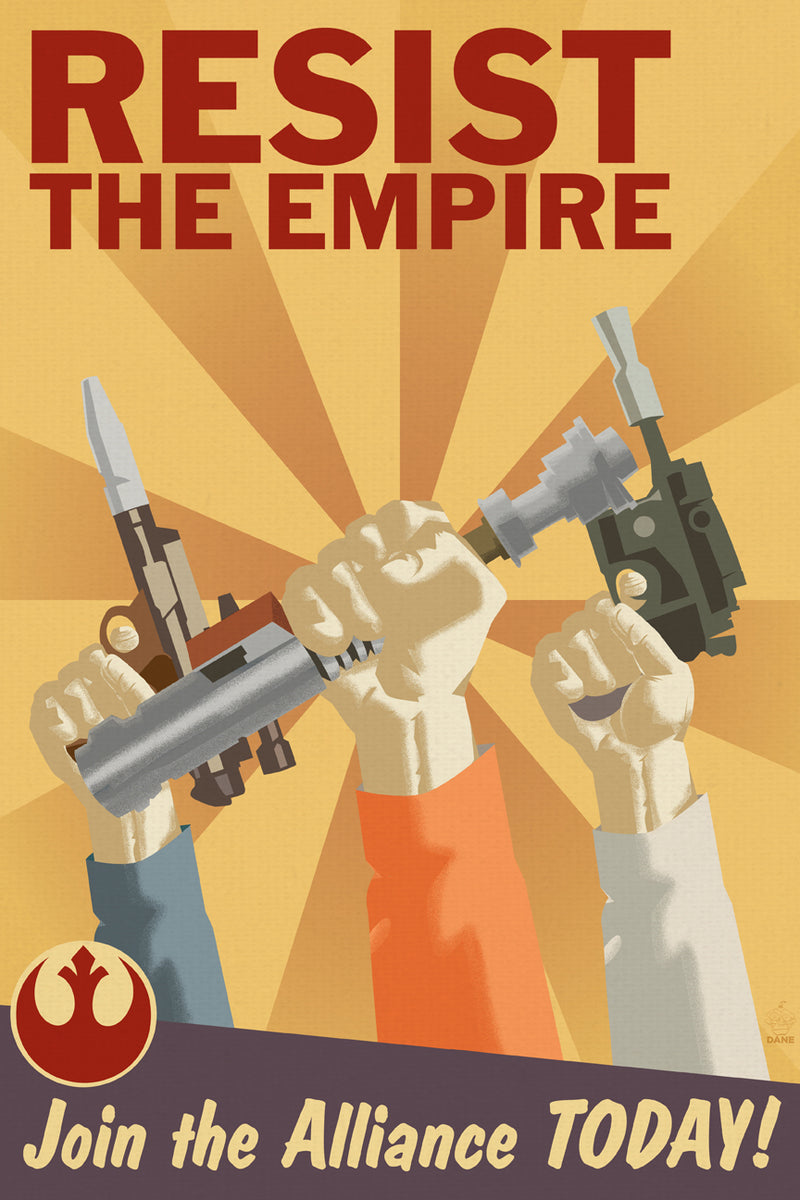 Resist The Empire Rebel Aliance Propaganda - 12x18 Print – Monkey