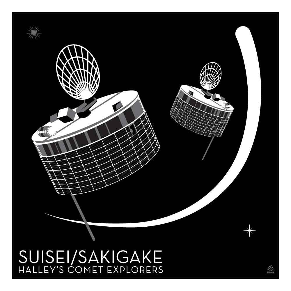 Suisei and Sakigake Comet Explorers 10x10 Giclee Print