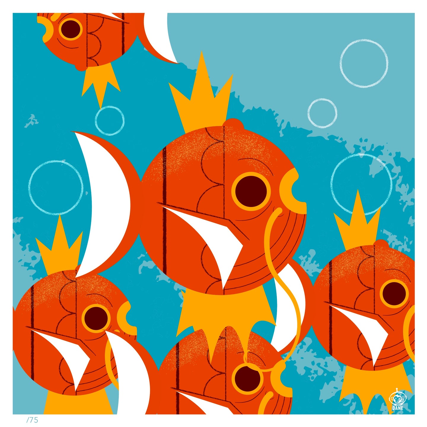 Magikarp 8x8 Mid-Century Modern Giclee Print