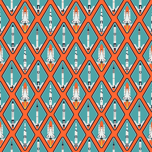 Go For Launch Space Rocket 24"x36" Wrapping Paper