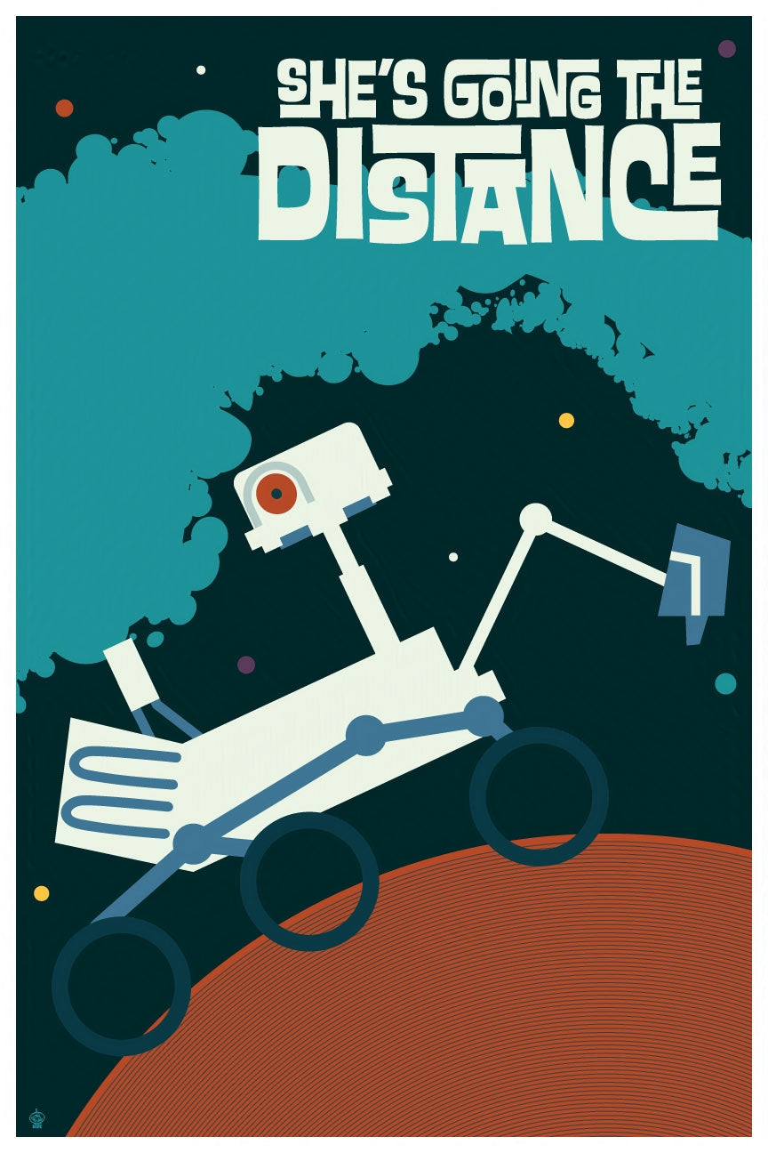 SPAAACE Curiosity Rover Going the Distance 12x18 POPaganada Print