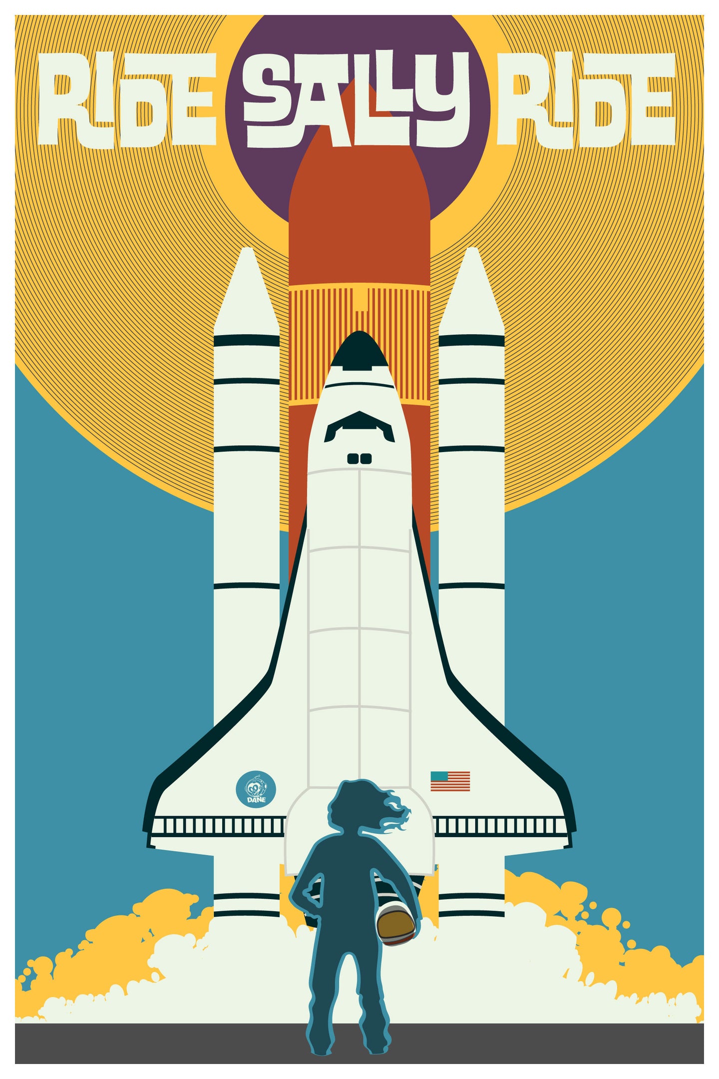 SPAAACE Ride Sally Ride 12x18 POPaganada Print - PREORDER