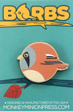 Load image into Gallery viewer, Bearded Reedling Wood Borbs Pin
