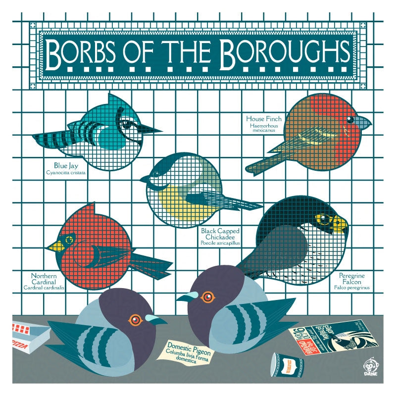 Borbs of the Boroughs 8x8 Giclee Art Print