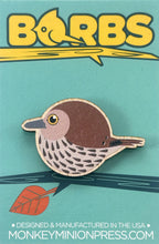 Load image into Gallery viewer, Brown Thrasher Wood Borbs Pin
