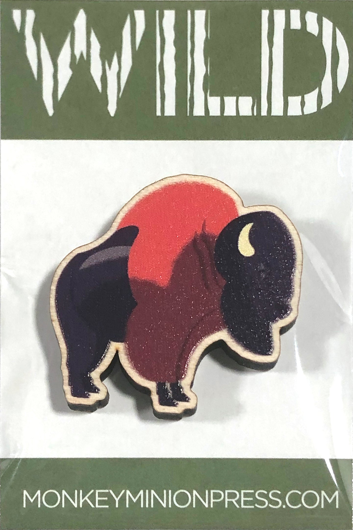 Bison Wood Pin