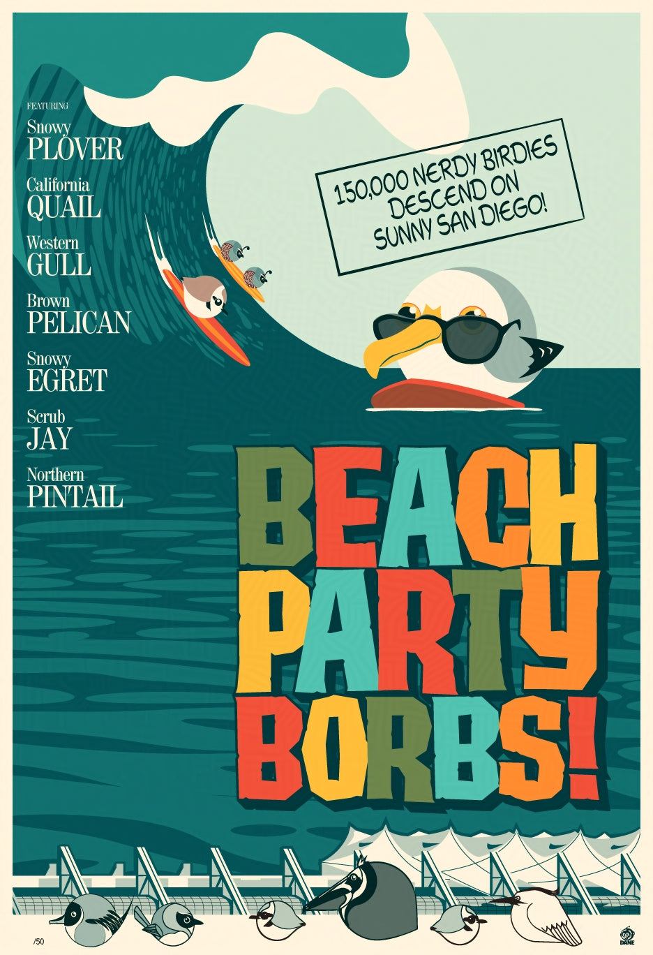 Beach Blanket Borbs 13x19 Giclee Print