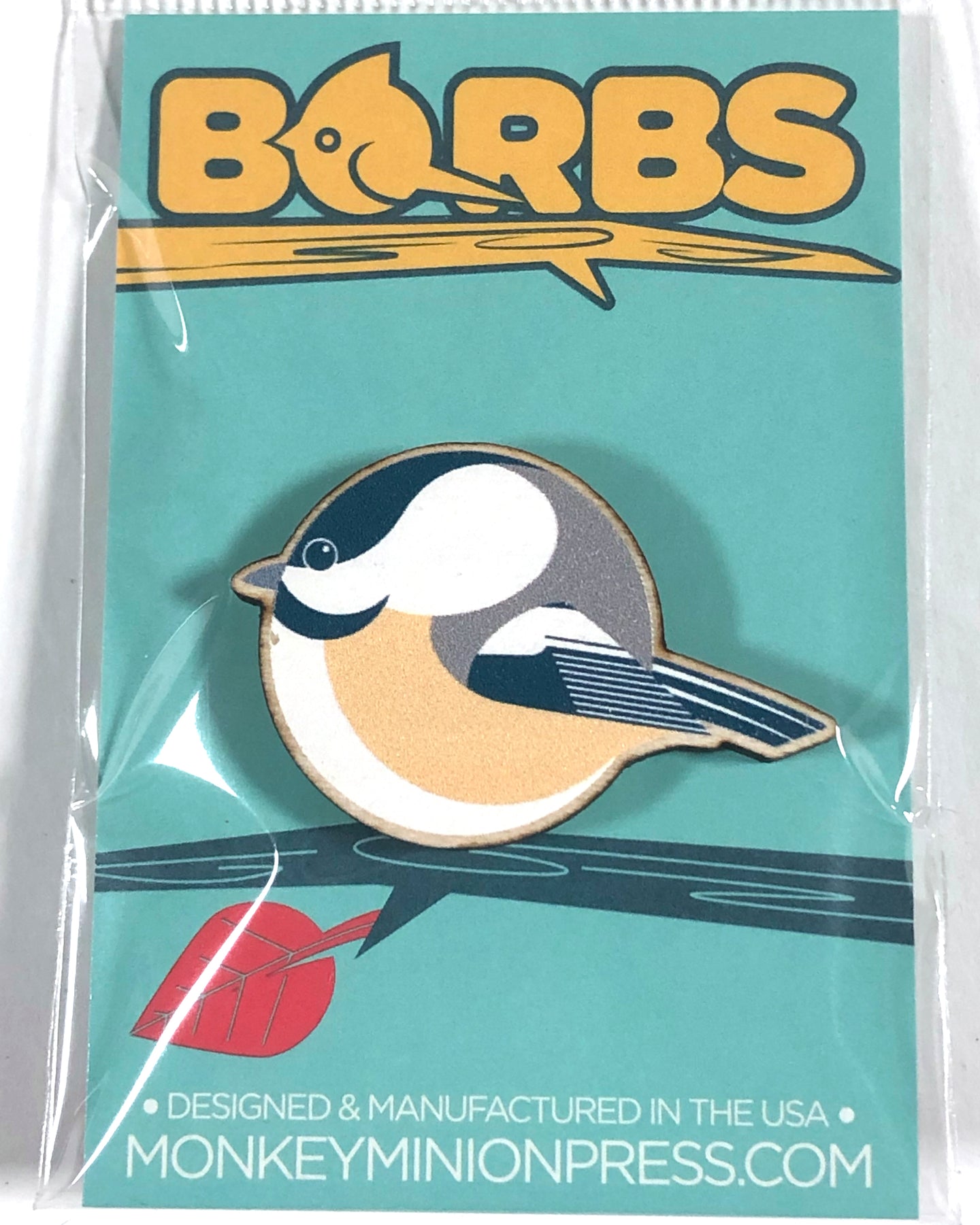 BORBS Black-Capped Chickadee Wooden Pin