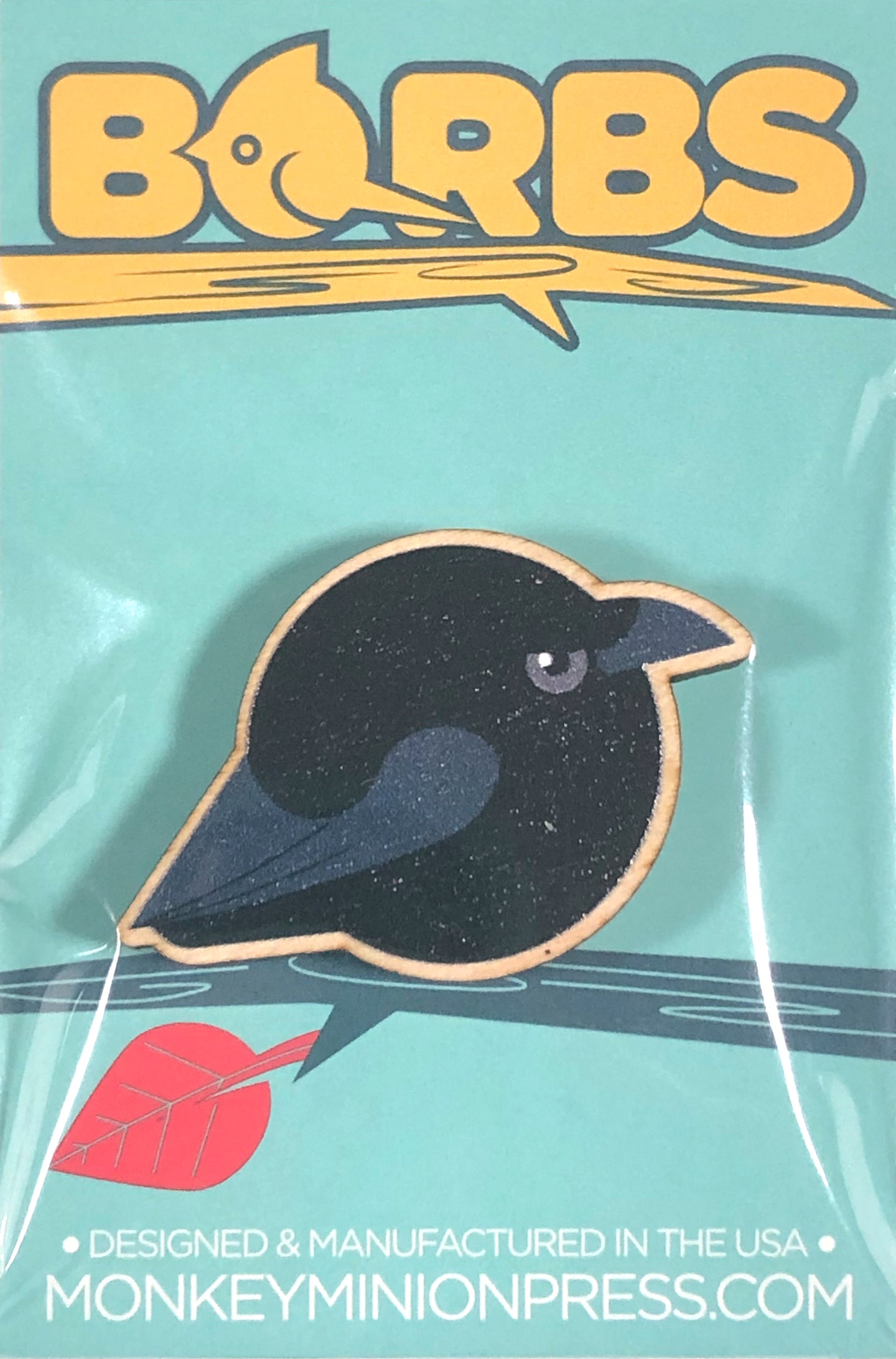 BORBS American Crow Wooden Pin