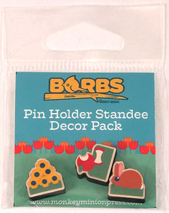 BORBs Wooden Pin Holder Standee Decor Pack 1 (Bunny, Apples, Sunflowers)