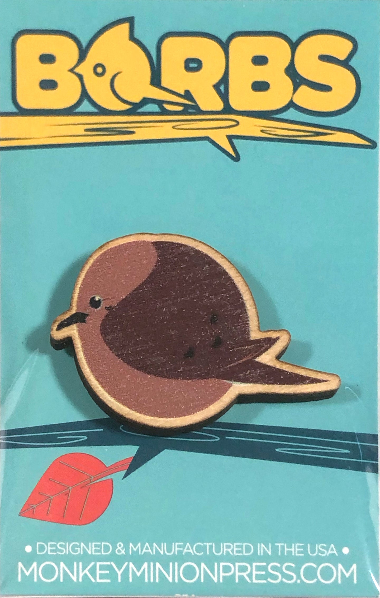 BORBS Mourning Dove Wooden Pin