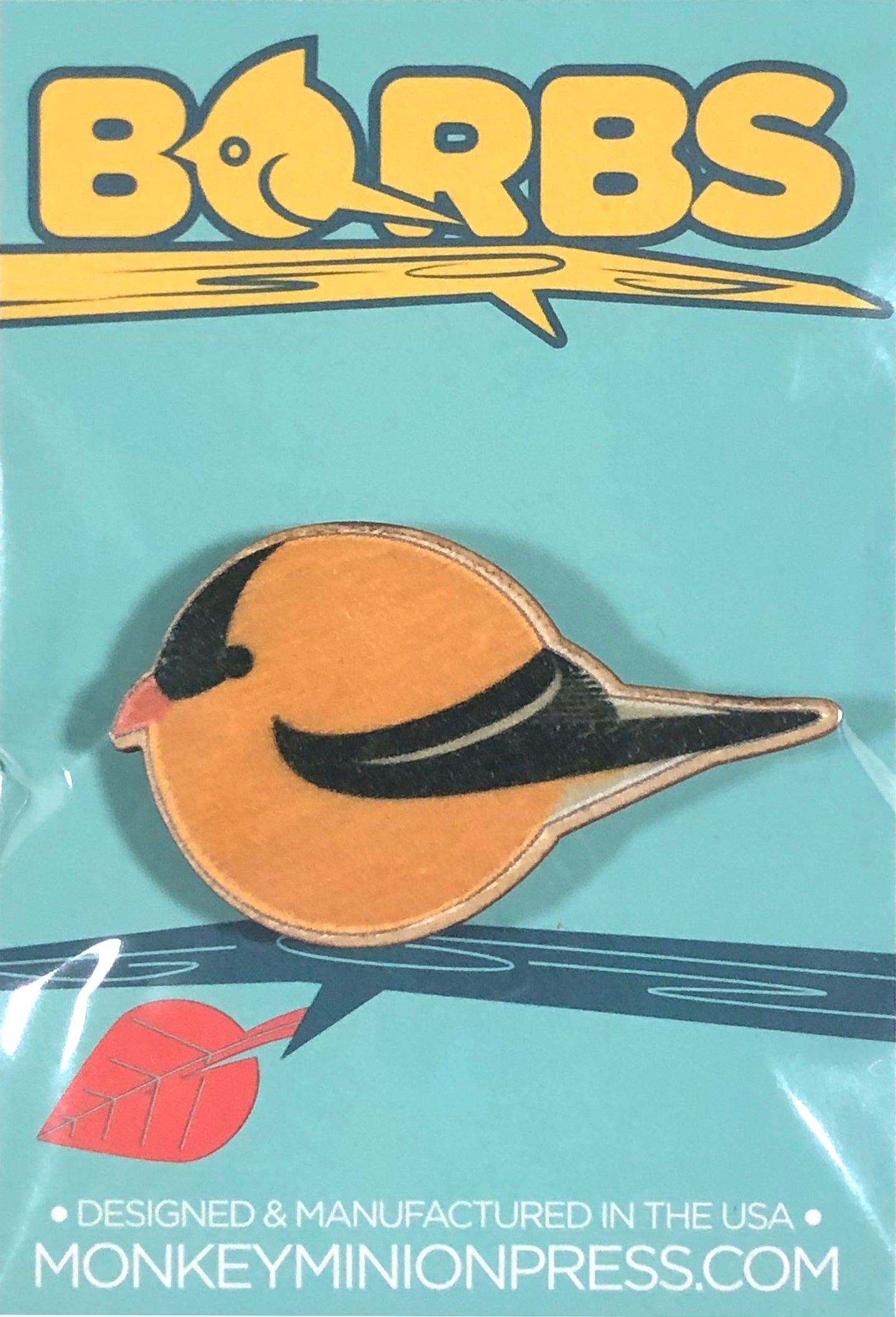Goldfinch Wood Pin