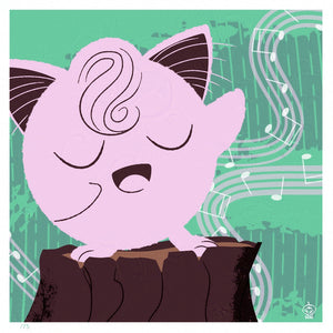 Jigglypuff 8x8 Mid-Century Modern Giclee Print