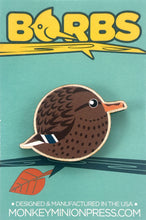 Load image into Gallery viewer, Mallard Hen Wood Borbs Pin
