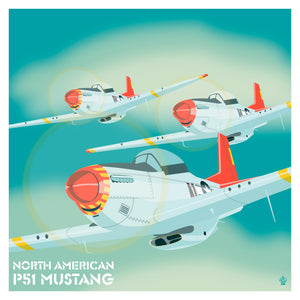 P51 Mustang Tuskegee Red Tail WW2 Plane - 10x10 Giclee Print