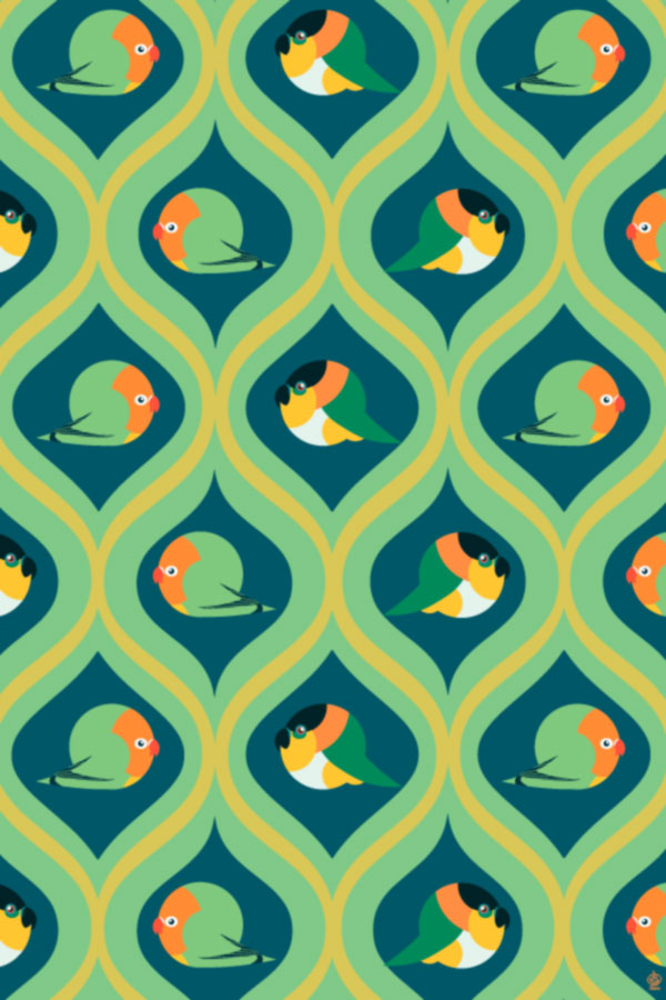 BORBs MCM 12x18 Limited Edition Art Print - Swinging Parrots