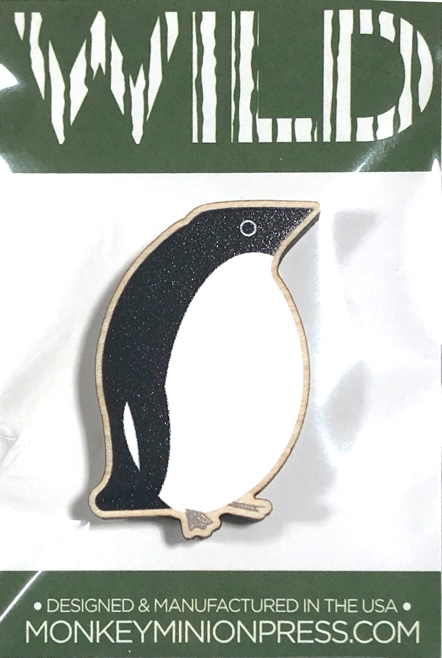Penguin WILD Wooden Pin