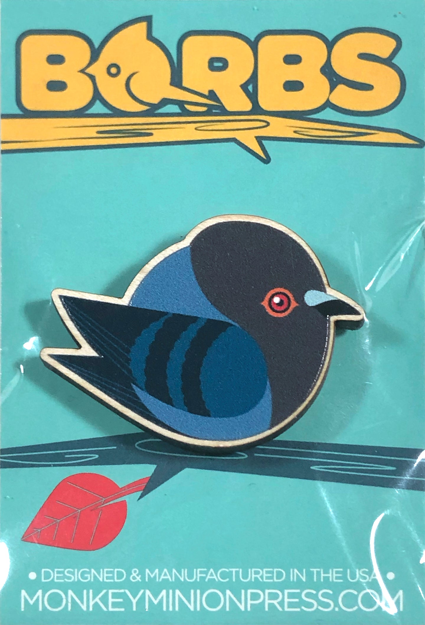 Pigeon Rock Dove Wood Pin
