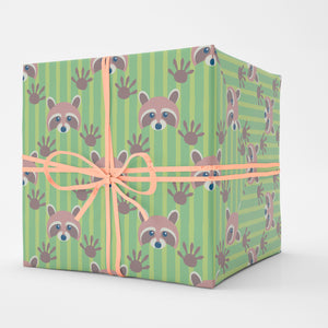 Cute Raccoon Wild 24"x36" Wrapping Paper