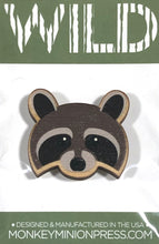 Load image into Gallery viewer, Raccoon Wood Pin
