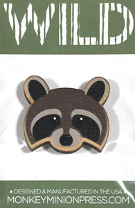 Raccoon Wood Pin