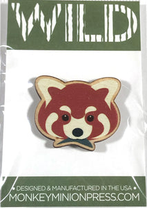 Red Panda WILD Wooden Magnet