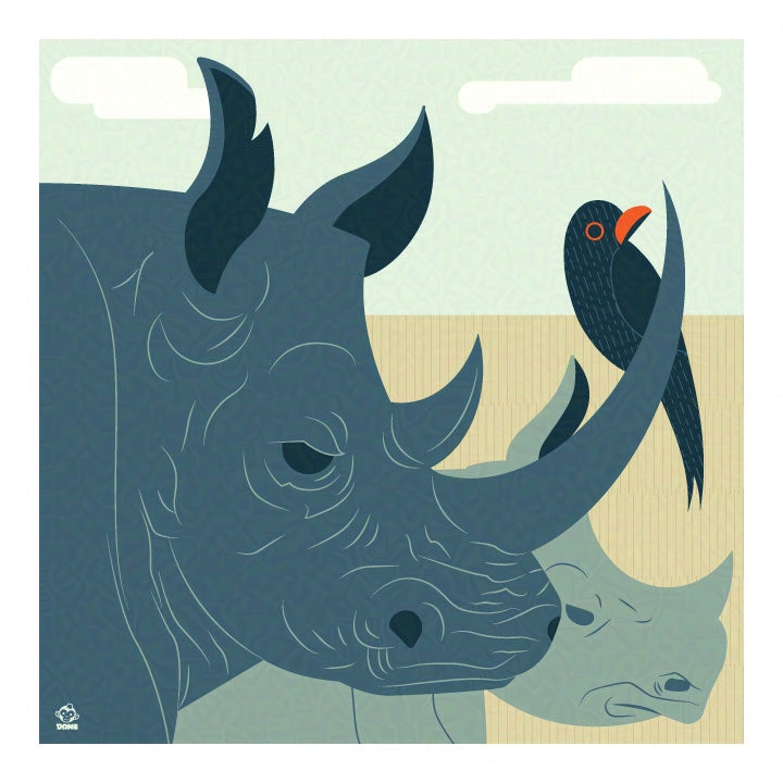 Rhino 10x10 Giclee Limited Edition Print