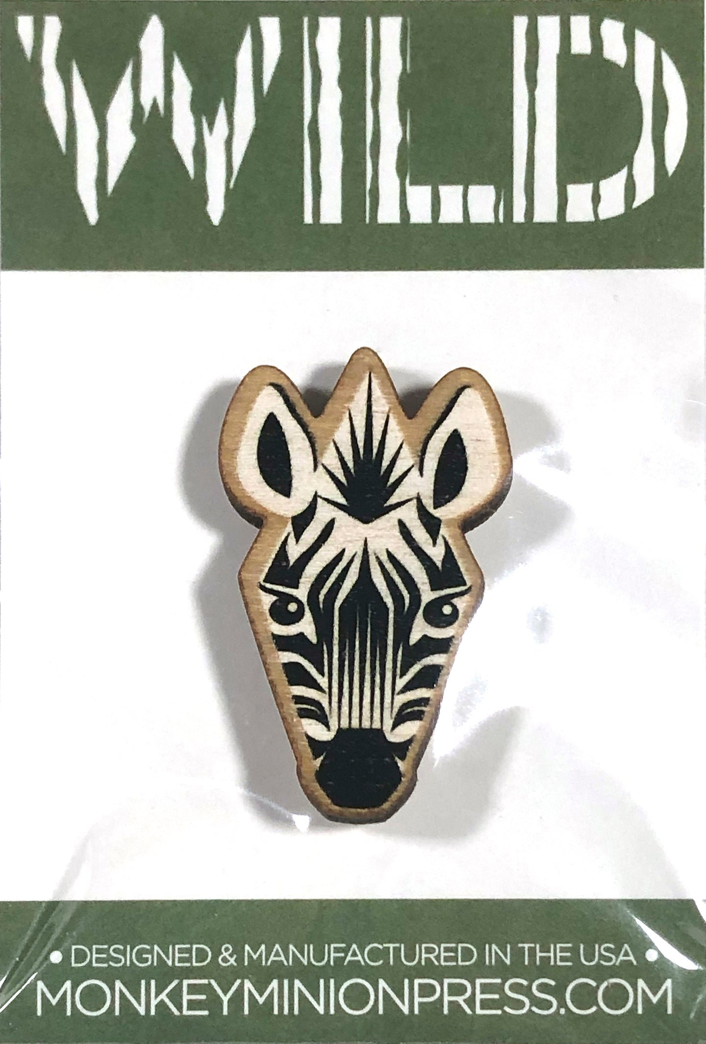 Zebra WILD Wooden Pin