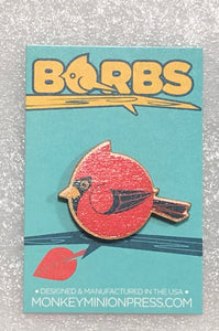 BORBS Cardinal Wooden Pin or Magnet