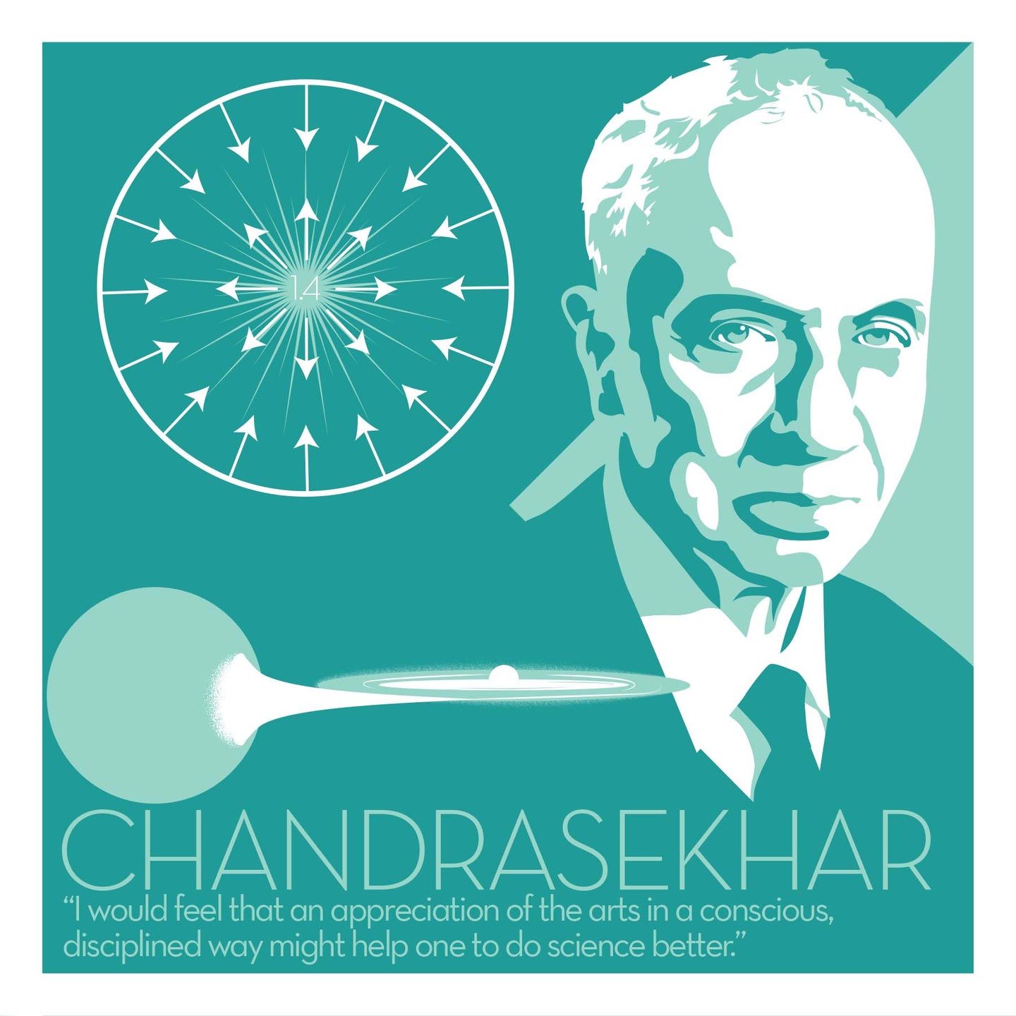 Subrahmanyan Chandrasekhar - Eureka Giclee 6x6 Print