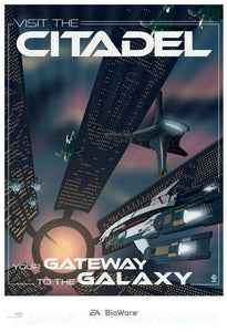 Visit the Citadel Mass Effect Travel Poster - 13x19 LtdEd Licensed Print