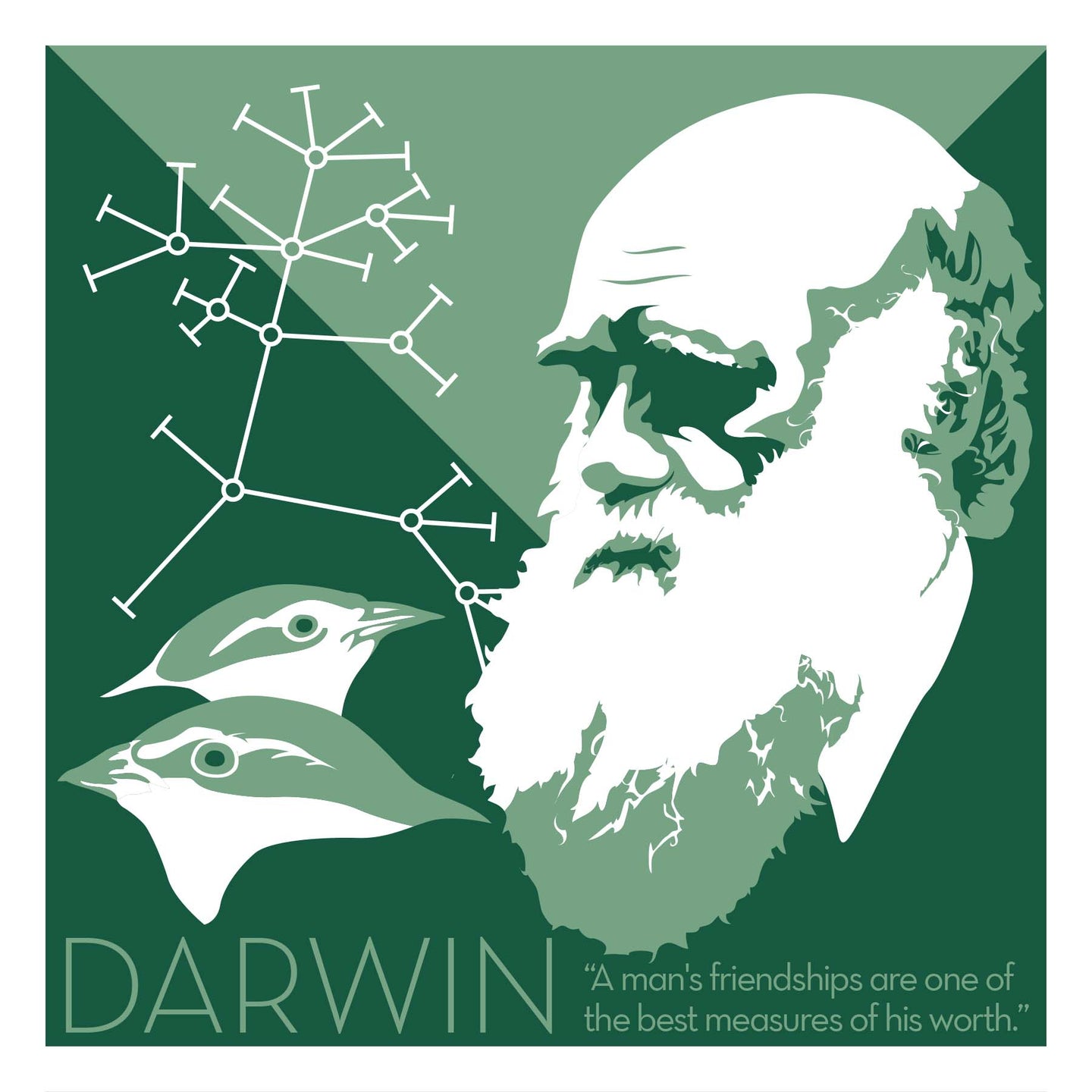 Charles Darwin - Eureka Giclee 6x6 Print