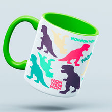 Load image into Gallery viewer, Dino &quot;NOM&quot; Pattern Coffee or Tea Mug
