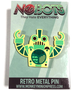 NoBots N07R335 Screenprinted Yellow Enamel Pin