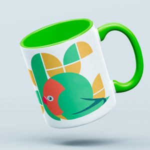 BORBS MCM Green Love Bird Coffee or Tea Mug
