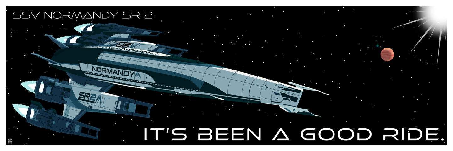 SSV Normandy Mass Effect 12x36 Spaceship print