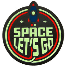 Load image into Gallery viewer, Space Let&#39;s Go Glow in the Dark Enamel Pin
