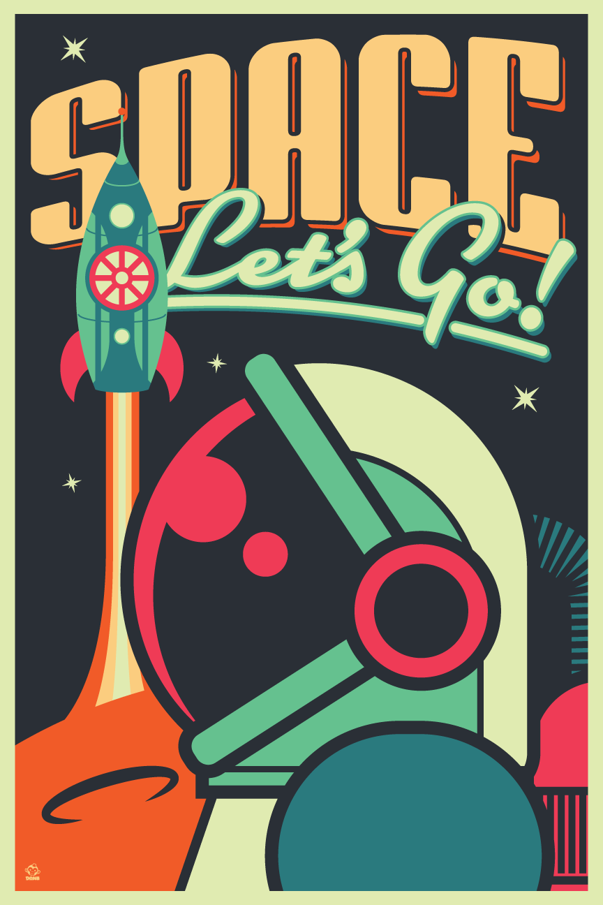 Space - Let's Go! 12x18 Ltd ed Giclee Print