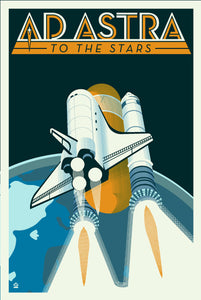 Ad Astra Space Shuttle - 12x18 POPaganada Print